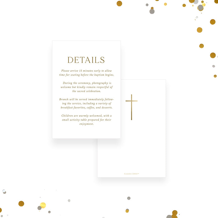 Personalized Baptism Invitation Elegant Christening Card