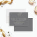 elegant gray baptism save the date card with cross symbol, refined lettering, personalized child’s name, and religious celebration details-front-back