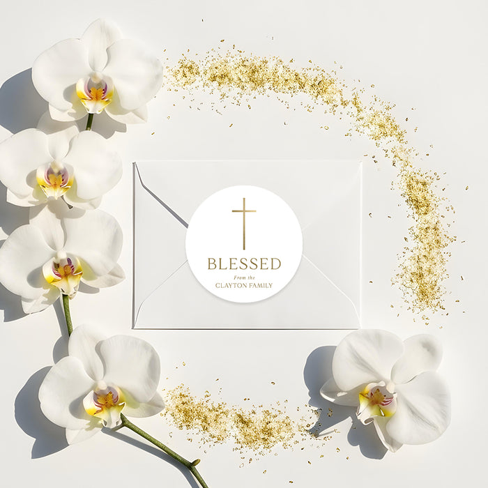 Personalized Baptism Invitation Elegant Christening Card