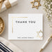 Elegant personalized Jewish thank you card with golden Star of David and custom family name-front