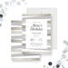 Modern elegant birthday invitation with soft silver and gray tones, clean layout, and formal typography for an adult celebration-front-back