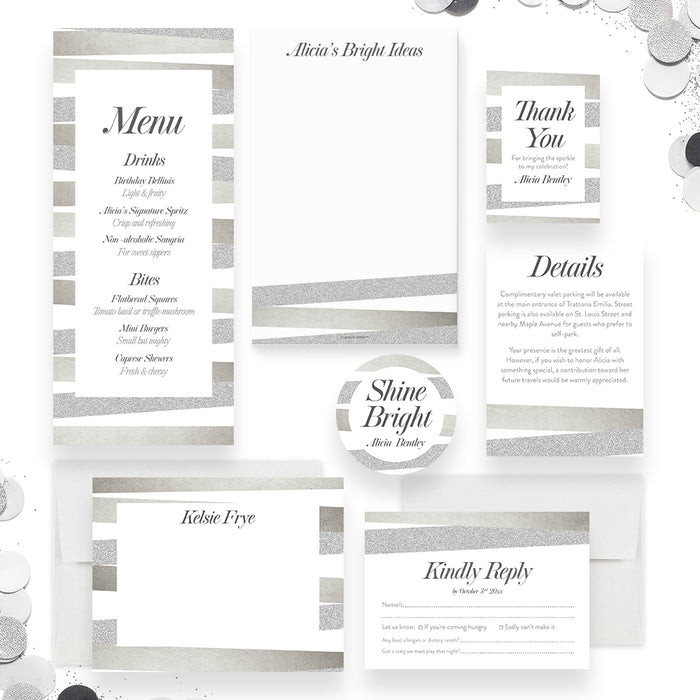 Elegant Birthday Invitation Modern Adult Party Invite