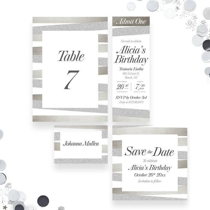 Elegant Birthday Invitation Modern Adult Party Invite