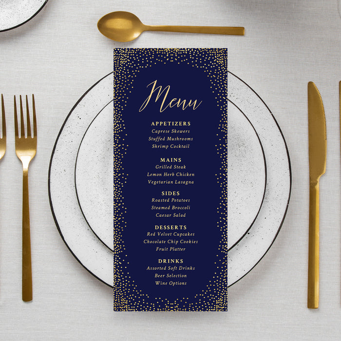 Navy and Gold Birthday Invitation Elegant Party Card