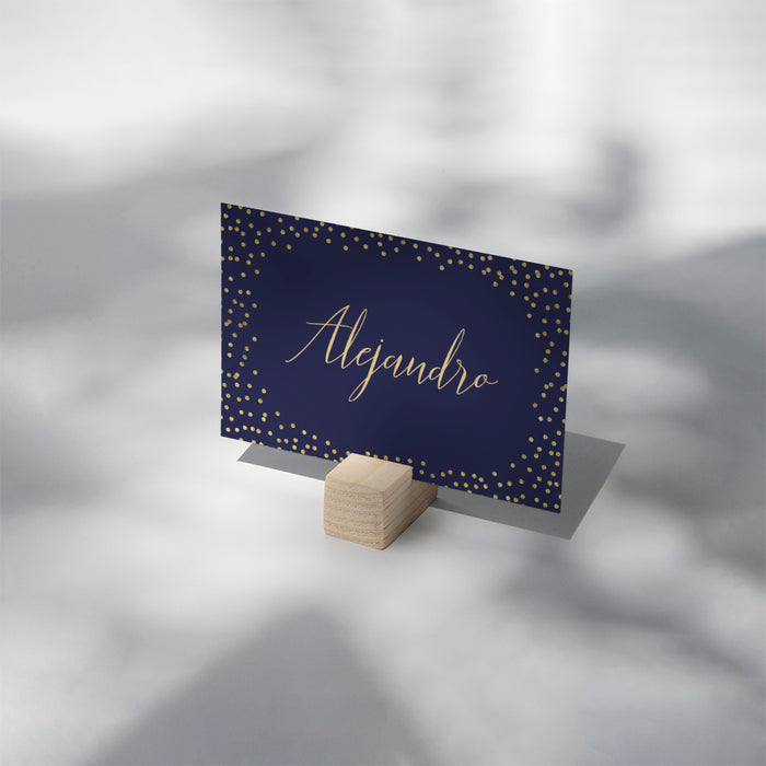 Navy and Gold Birthday Invitation Elegant Party Card