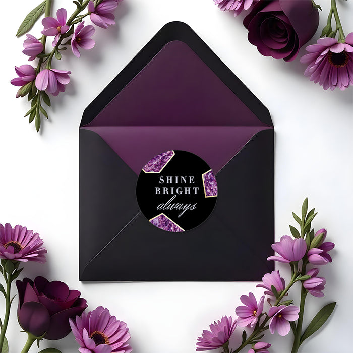 Elegant Adult Birthday Party Invitation with Purple Gemstone Design