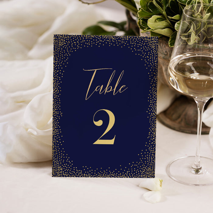 Navy and Gold Birthday Invitation Elegant Party Card