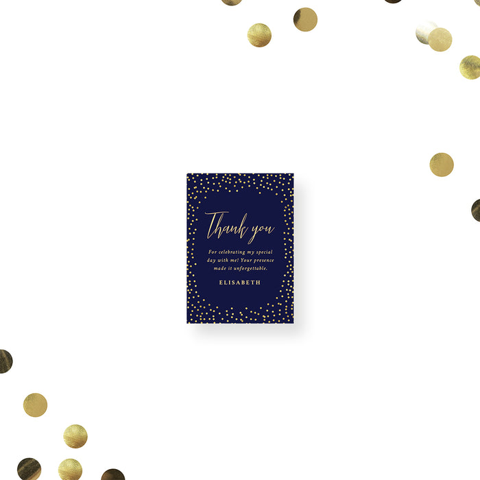 Navy and Gold Birthday Invitation Elegant Party Card