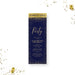 Personalized navy birthday party invitation with gold confetti, custom printed for formal occasions. 
