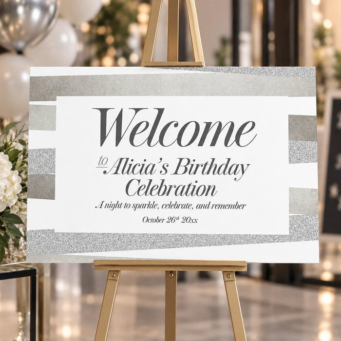 Elegant Birthday Welcome Sign Party Entrance Decor