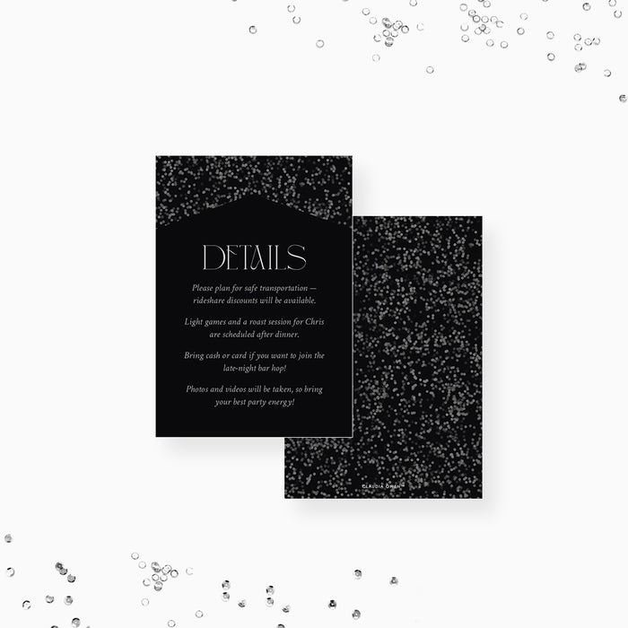 Elegant Black Bachelor Party Invitation Men’s Night Out Card