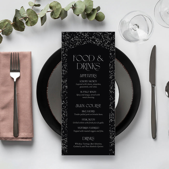 Elegant Black Bachelor Party Invitation Men’s Night Out Card