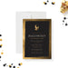 elegant Halloween party invitation with black and gold gothic design, personalized spooky costume party invite-front