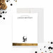 black and gold Halloween note card with gothic skull design and custom name-front