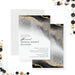 Silent auction invitation featuring an elegant black and neutral design with modern layout, ideal for charity gala and fundraising events-front-back