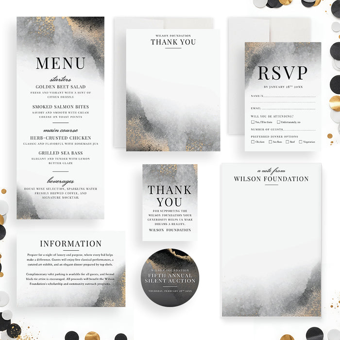 Silent Auction Invitation Charity Gala Fundraiser Event Invite