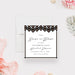 Bridal shower save the date card with rose and black geometric border and elegant script typography-front