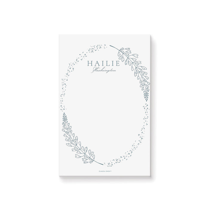 Elegant Notepad with Blue Foliage Personalized with your Name, Easter Party Favor Notepad
