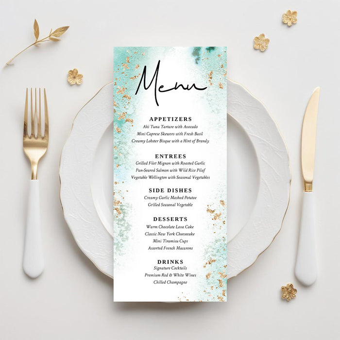 Aqua and Gold Gala Invitation Elegant Charity Fundraiser Card