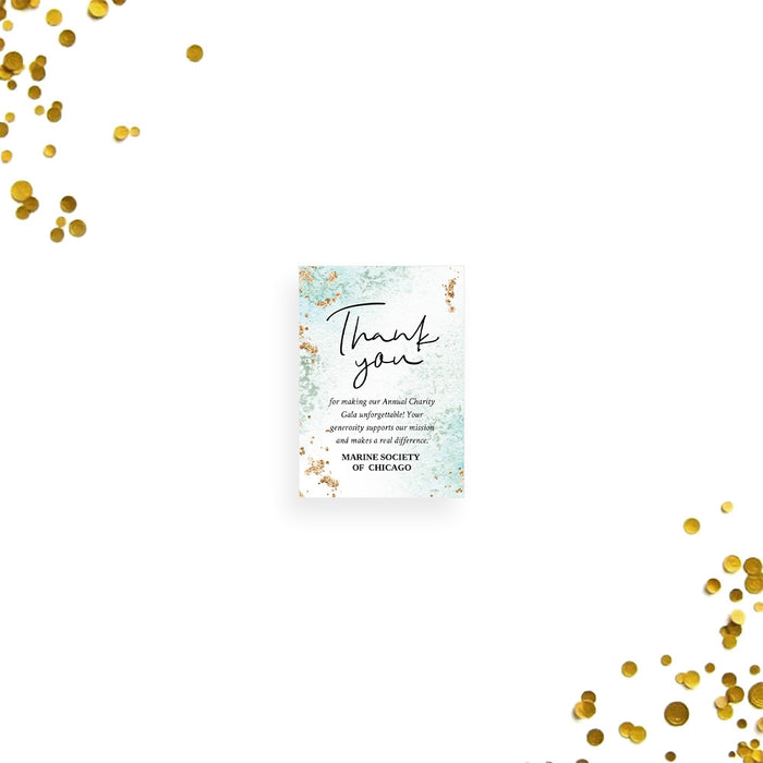 Aqua and Gold Gala Invitation Elegant Charity Fundraiser Card
