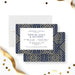 Elegant navy and gold geometric invitation for corporate annual gala events.-front-back