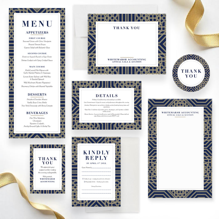 Business Gala Invitation Elegant Charity Auction Card