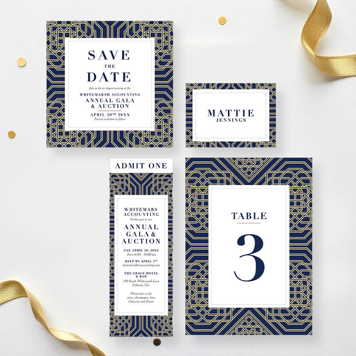 Business Gala Invitation Elegant Charity Auction Card