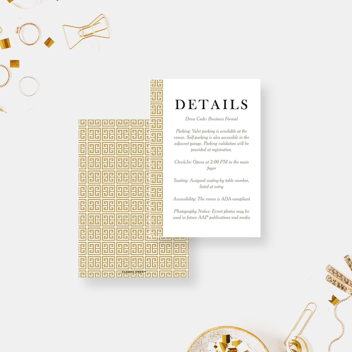 Formal Business Event Invitation Elegant Greek Key Design