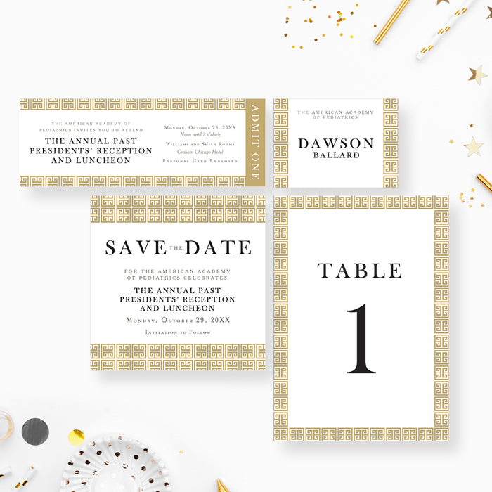 Formal Business Event Invitation Elegant Greek Key Design