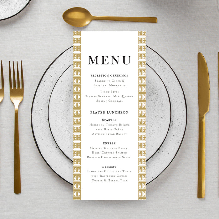 Formal Business Event Invitation Elegant Greek Key Design
