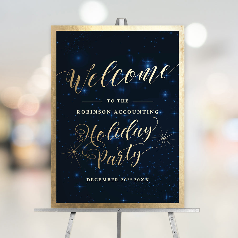 Starry Night Corporate Holiday Party Welcome Sign