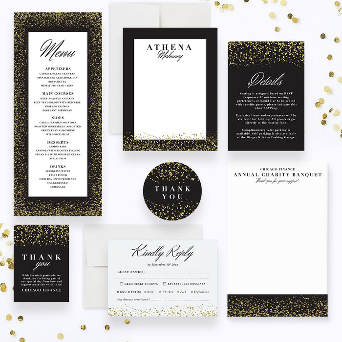Charity Banquet Invitation Elegant Gala Fundraiser Event Card