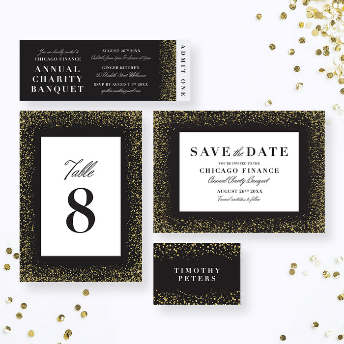Charity Banquet Invitation Elegant Gala Fundraiser Event Card