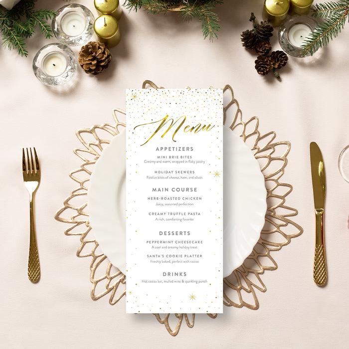 Elegant Christmas Party Invitation Gold Holiday Invite