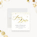 Christmas save the date card with gold script lettering, sparkling confetti design, and elegant holiday theme for festive party celebrations-front