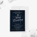 Custom 15-Year high school reunion invitation with navy blue starry night design and personalized school info and event details-front