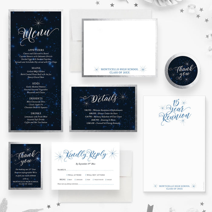 High School Reunion Invitation Night Sky Design