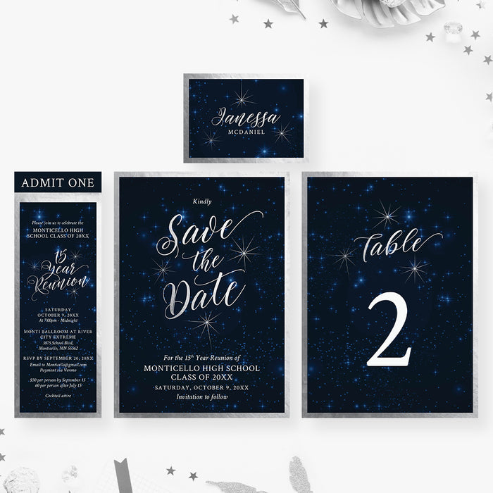 High School Reunion Invitation Night Sky Design