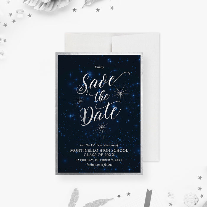 High School Reunion Invitation Night Sky Design