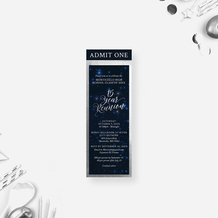 High School Reunion Invitation Night Sky Design