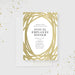 Personalized company annual employee dinner invitation card featuring an elegant gold border design.-front