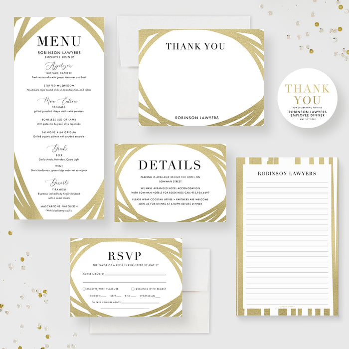 Elegant Company Dinner Invitation Business Event Card