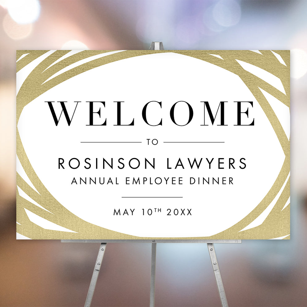 Elegant Corporate Welcome Sign Custom Business Event Poster