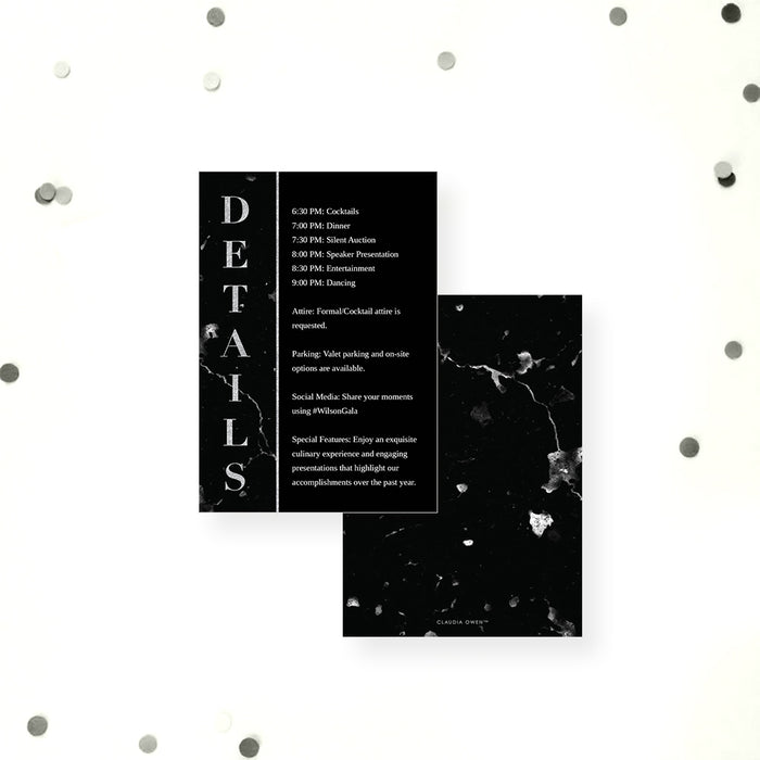 Elegant Black Marble Gala Invitation Company Event Card