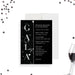 Black marble gala invitation featuring bold silver “GALA” lettering, event details, and a sophisticated monochrome design, ideal for formal events.-front