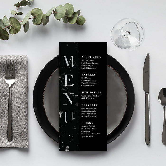 Elegant Black Marble Gala Invitation Company Event Card