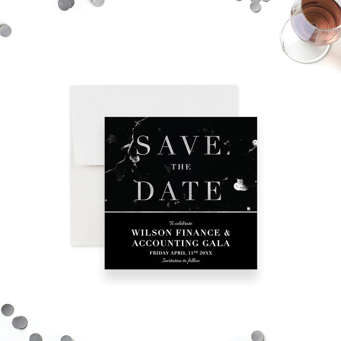 Elegant Black Marble Gala Invitation Company Event Card