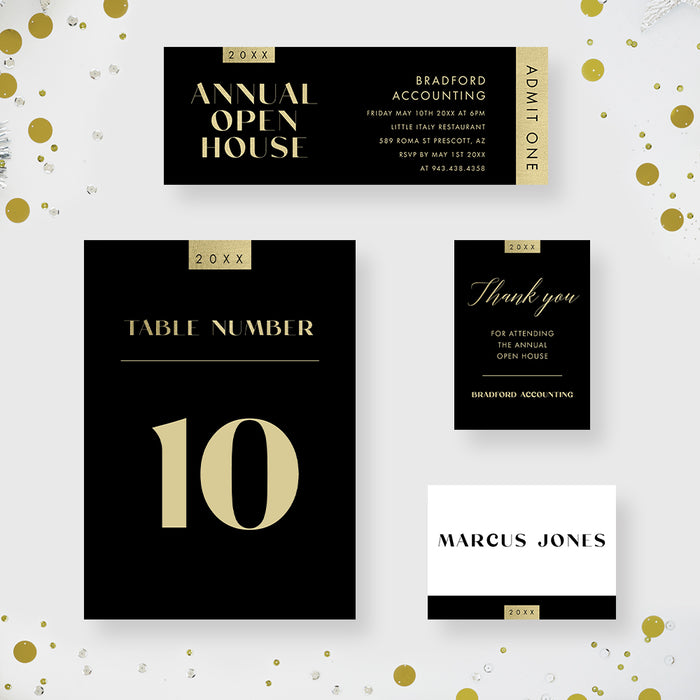 Corporate Open House Invitation Modern Business Event Card