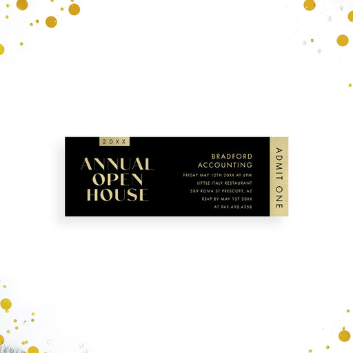 Elegant personalized invitation for open house or business event.