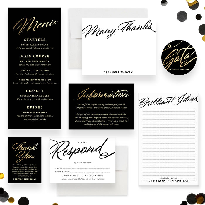 Corporate Anniversary Gala Invitation Elegant Business Event Card
